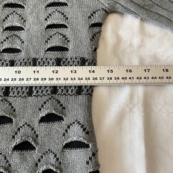 Giovana Women's Gray Long Sleeve Eye Like‎ Patterned Mini Sweater Dress Medium - Picture 12 of 16